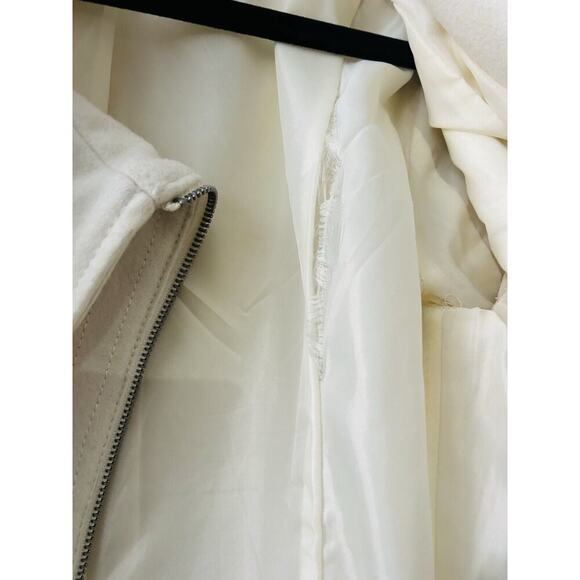 Nine West Wool Woman’s Ivory Coat Size 4 Cream Professional Dress Zip - Picture 5 of 13